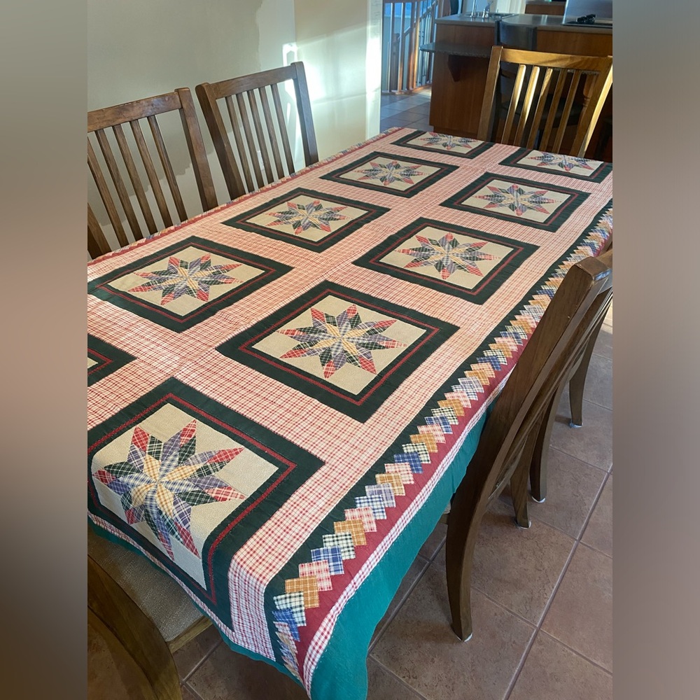 Colorful Star Quilt Pattern Tablecloth